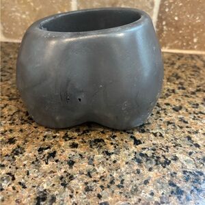 Gray Ceramic Butt Rear End Planter Tushy Bum